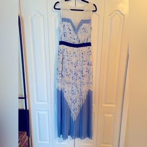 Bcbgmaxazria Dresses | Bcbgmazazria Katherine Colorblock Pleated Maxi Formal